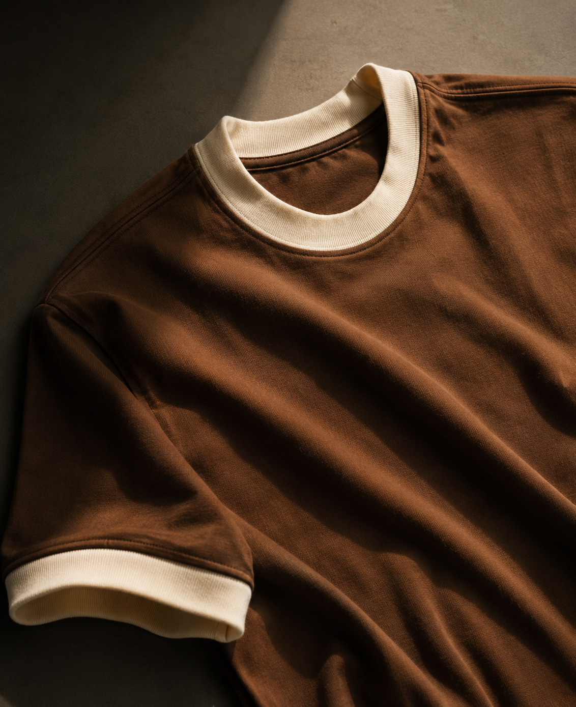 BASE Ringer Tee | Mousse & Cream