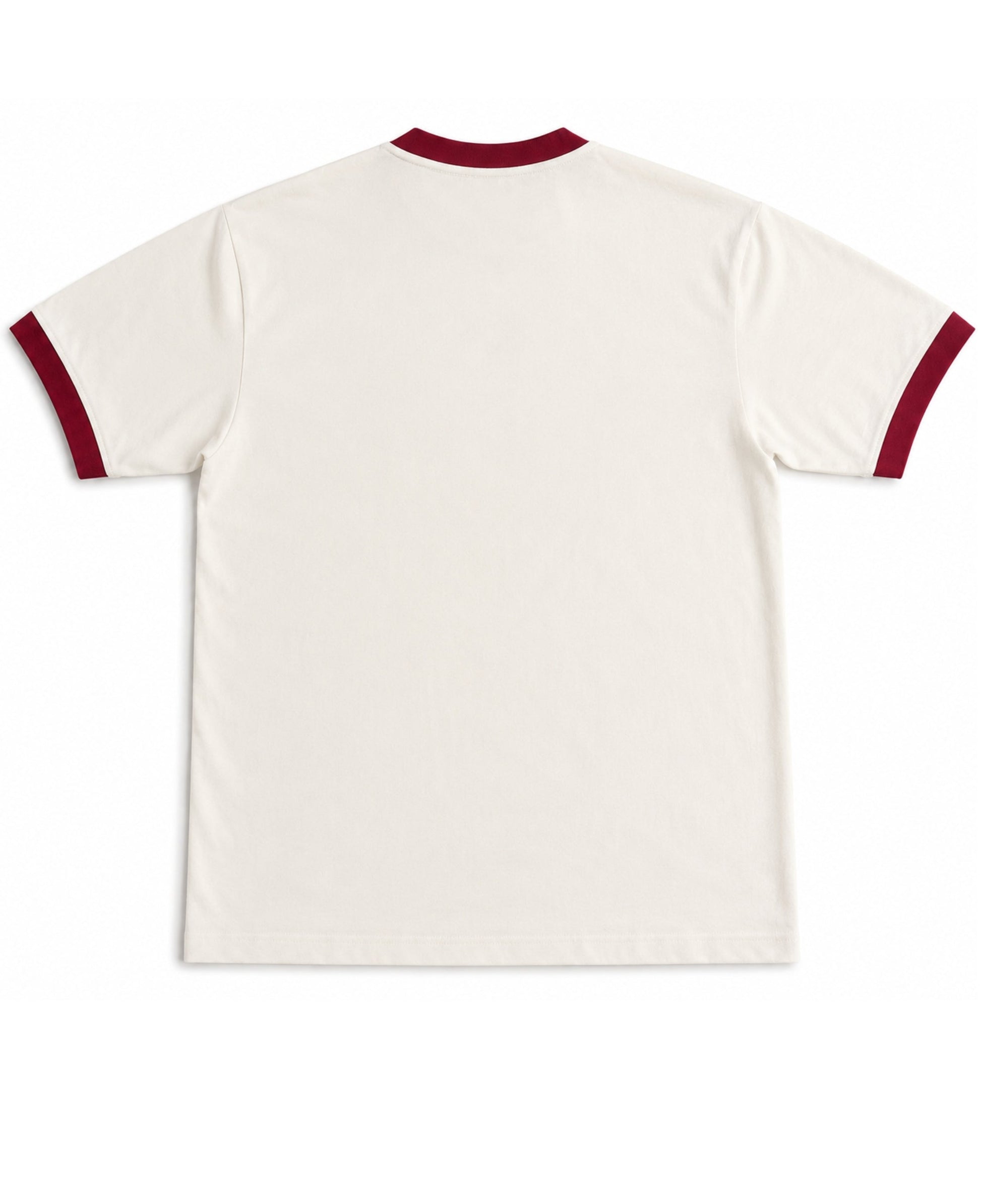 BASE Ringer Tee - Off White & Maroon
